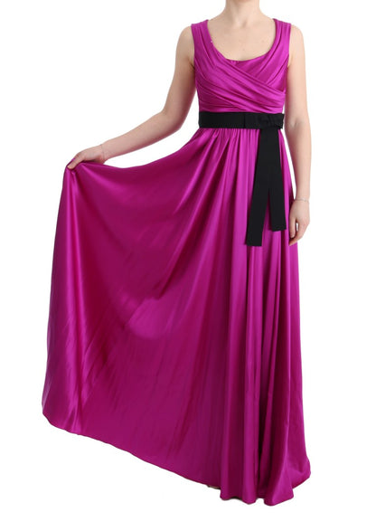 Robe longue fourreau Dolce & Gabbana en soie stretch rose