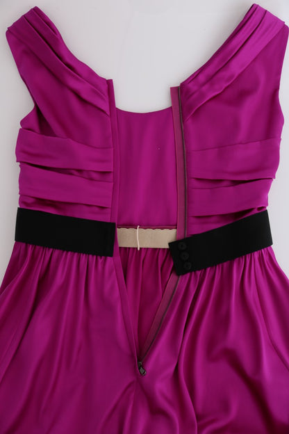 Robe longue fourreau Dolce & Gabbana en soie stretch rose