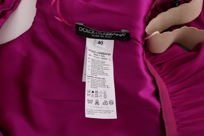 Robe longue fourreau Dolce & Gabbana en soie stretch rose