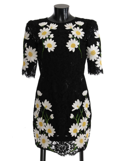 Robe Sicile en dentelle florale noire Camomille Dolce & Gabbana