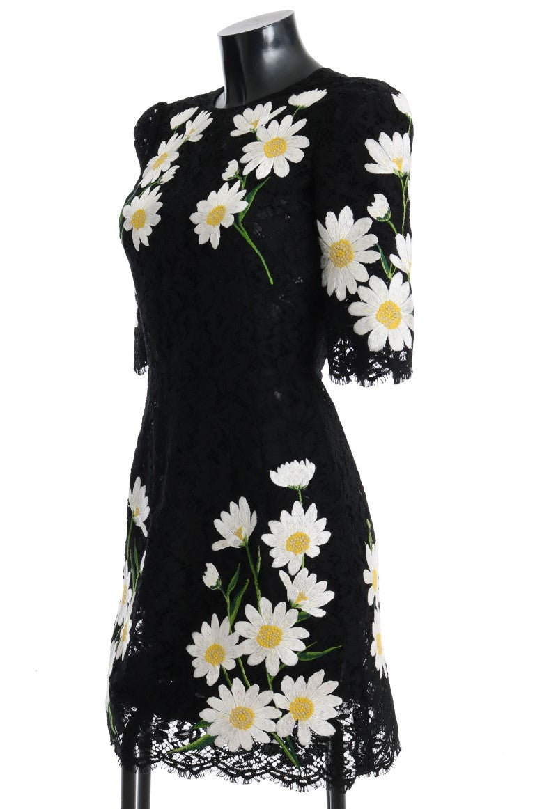 Robe Sicile en dentelle florale noire Camomille Dolce & Gabbana