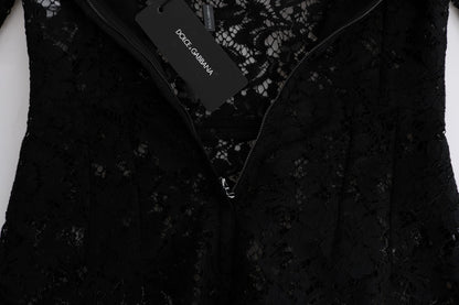 Robe Sicile en dentelle florale noire Camomille Dolce & Gabbana