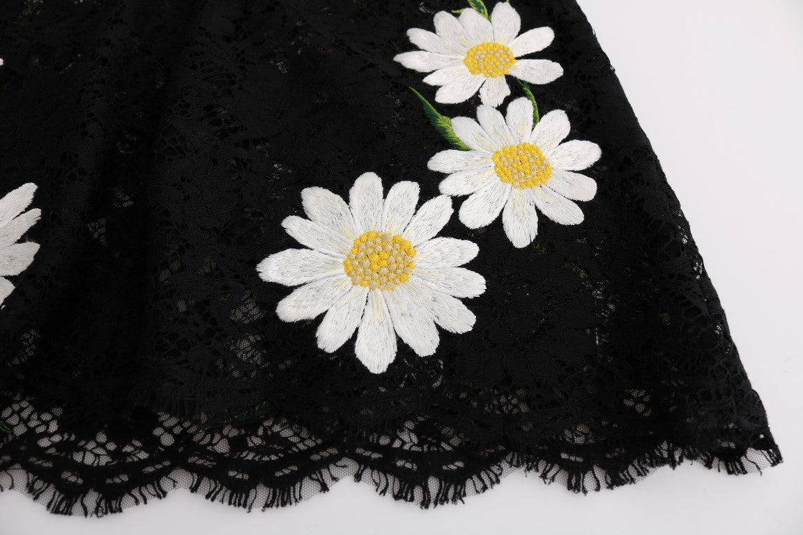 Robe Sicile en dentelle florale noire Camomille Dolce & Gabbana