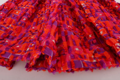 Robe Trapèze Rose à Motifs Au-dessus du Genou Dolce & Gabbana