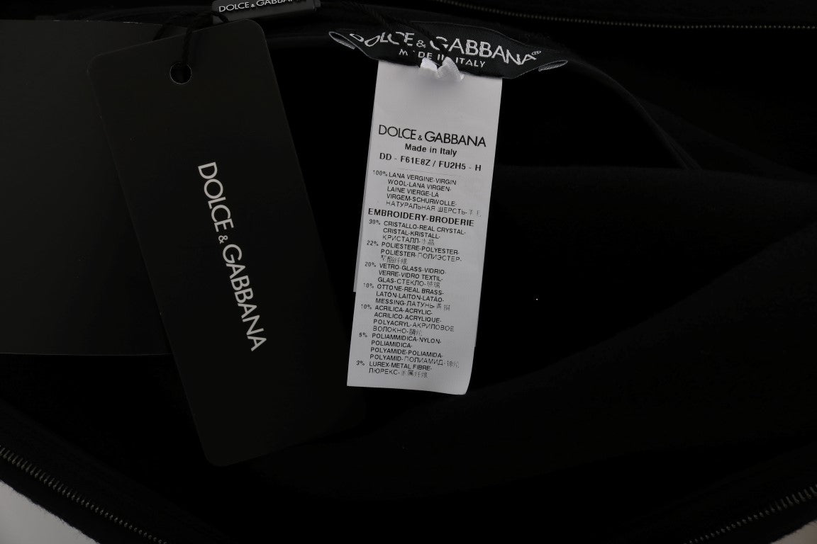 Robe droite Dolce & Gabbana noire « I AM A PRINCESS » en cristal