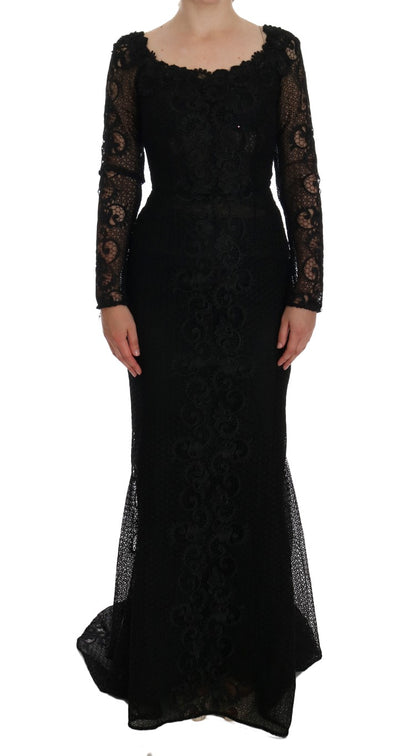 Robe fourreau Dolce & Gabbana noire à motifs floraux