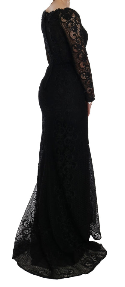 Robe fourreau Dolce & Gabbana noire à motifs floraux