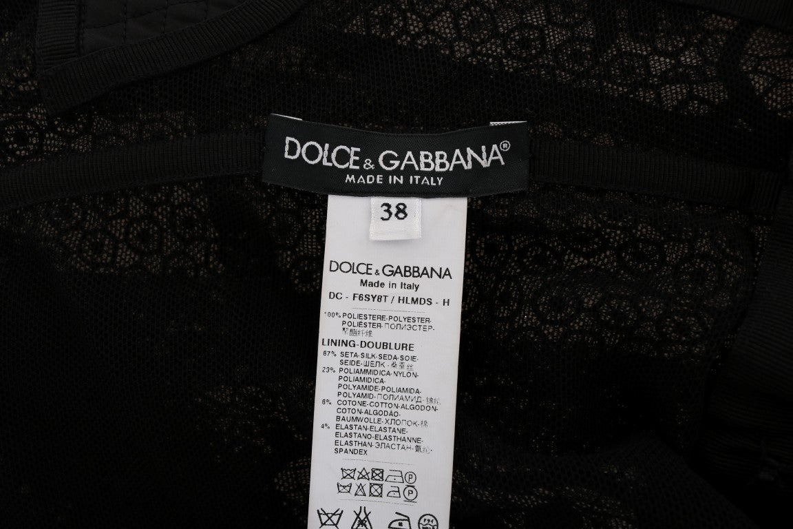 Robe fourreau Dolce & Gabbana noire à motifs floraux