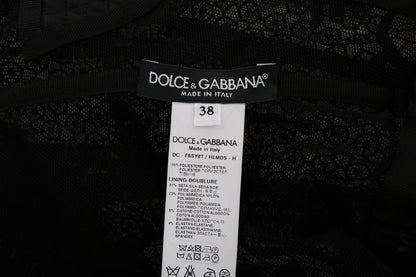 Robe fourreau Dolce & Gabbana noire à motifs floraux