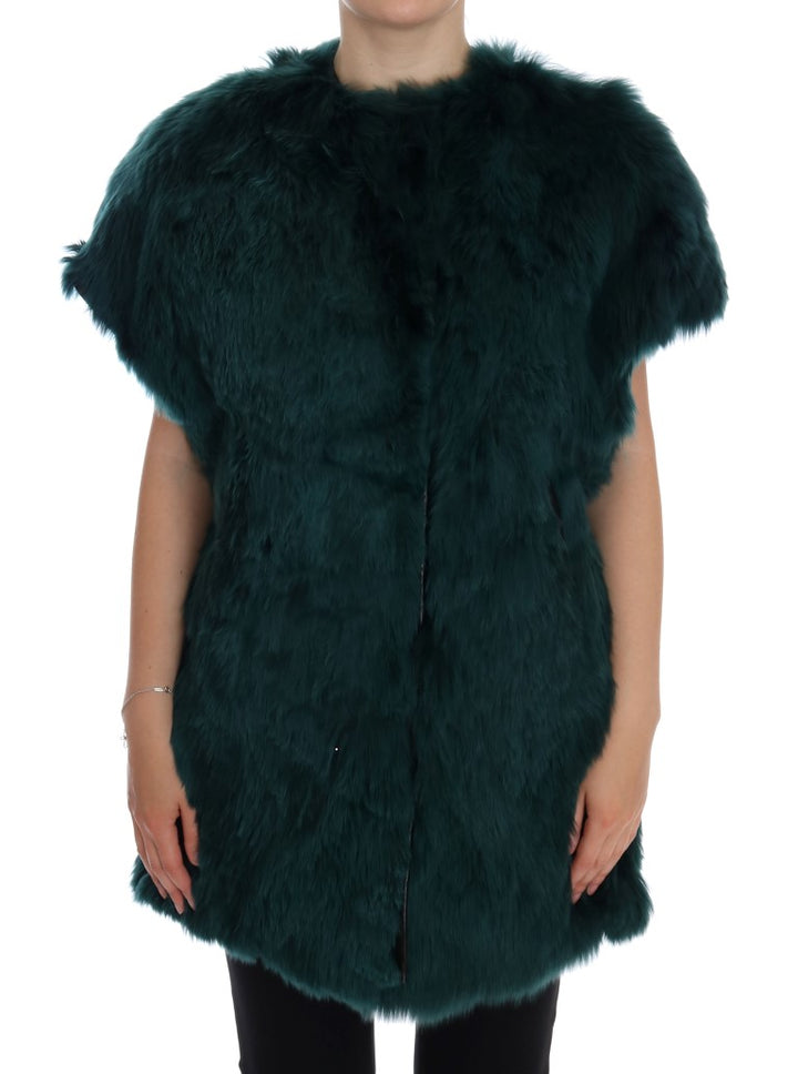 Chaleco sin mangas Dolce & Gabbana de piel de alpaca verde