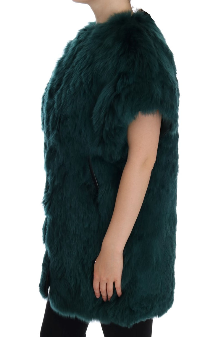 Chaleco sin mangas Dolce & Gabbana de piel de alpaca verde