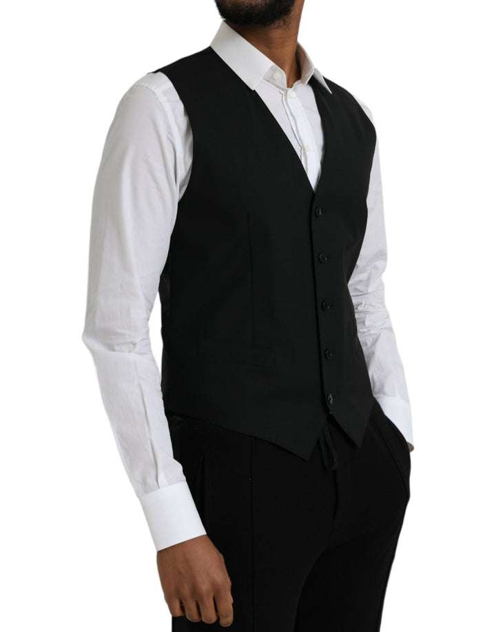 Chaleco de lana negro formal Dolce & Gabbana