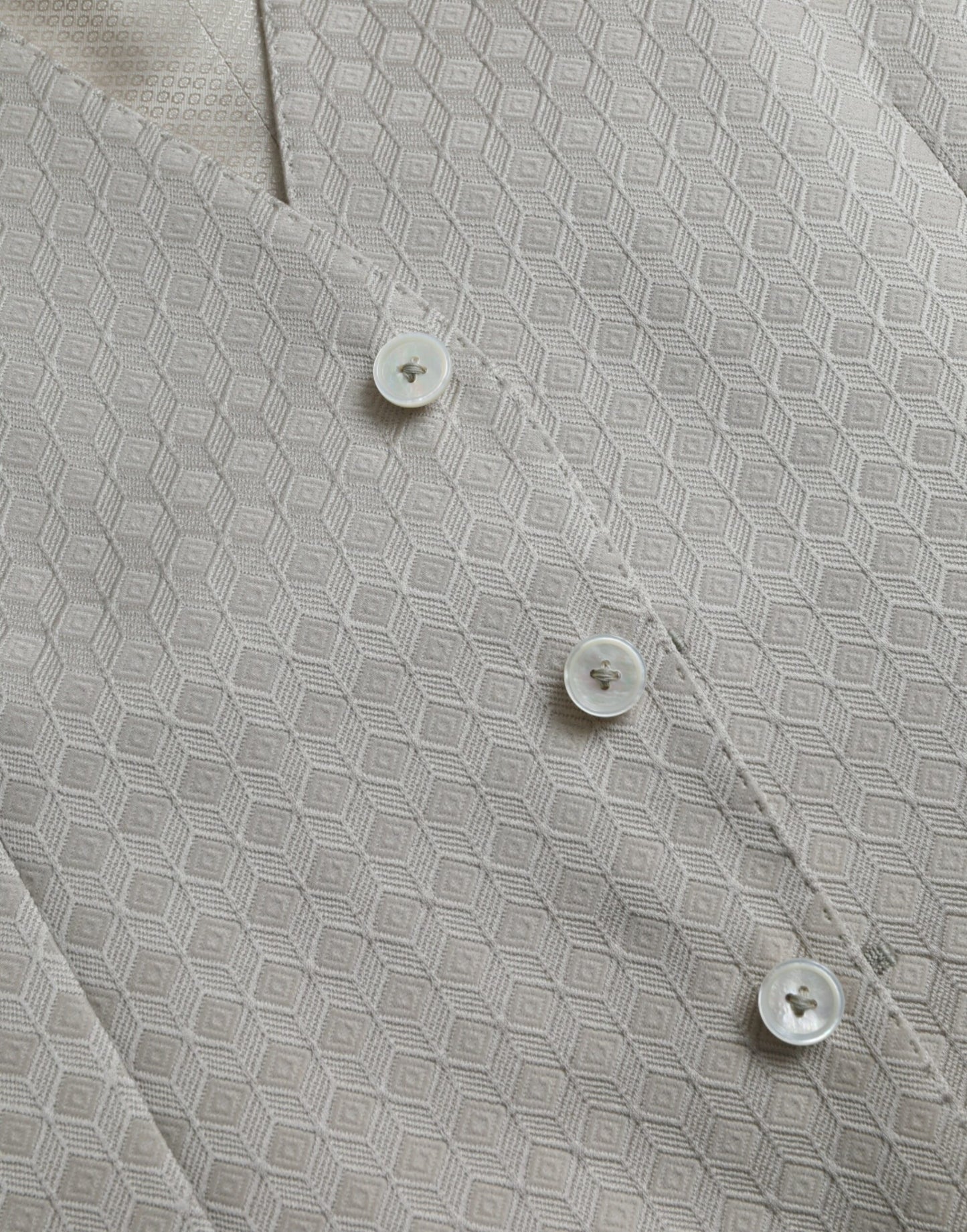 Dolce & Gabbana Robe Gilet de Costume en Coton Blanc Cassé