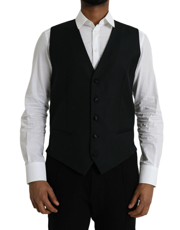 Dolce & Gabbana Chaleco de lana negro Vestido Chaleco formal