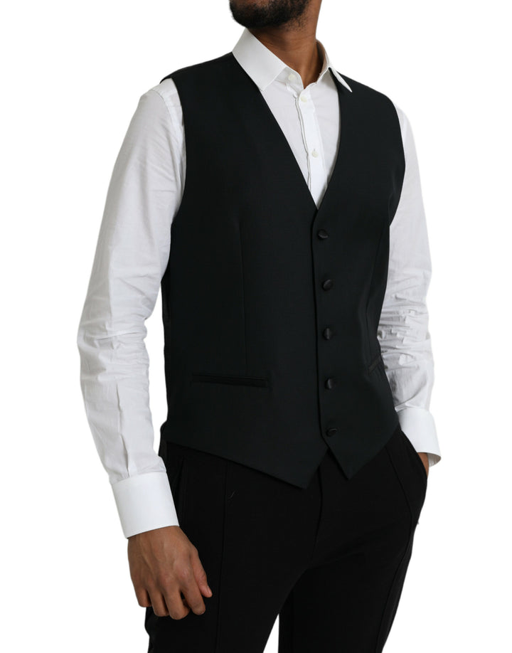 Dolce & Gabbana Chaleco de lana negro Vestido Chaleco formal