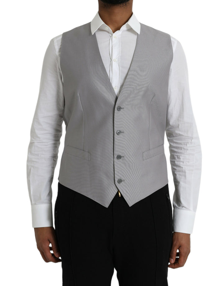 Chaleco de vestir formal Dolce & Gabbana de lana gris claro