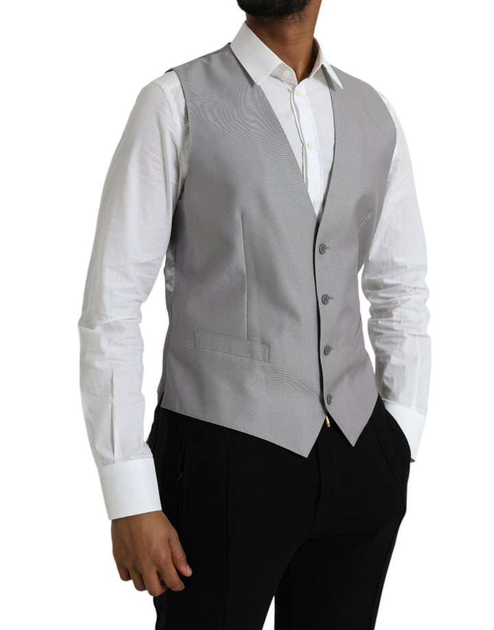 Chaleco de vestir formal Dolce & Gabbana de lana gris claro