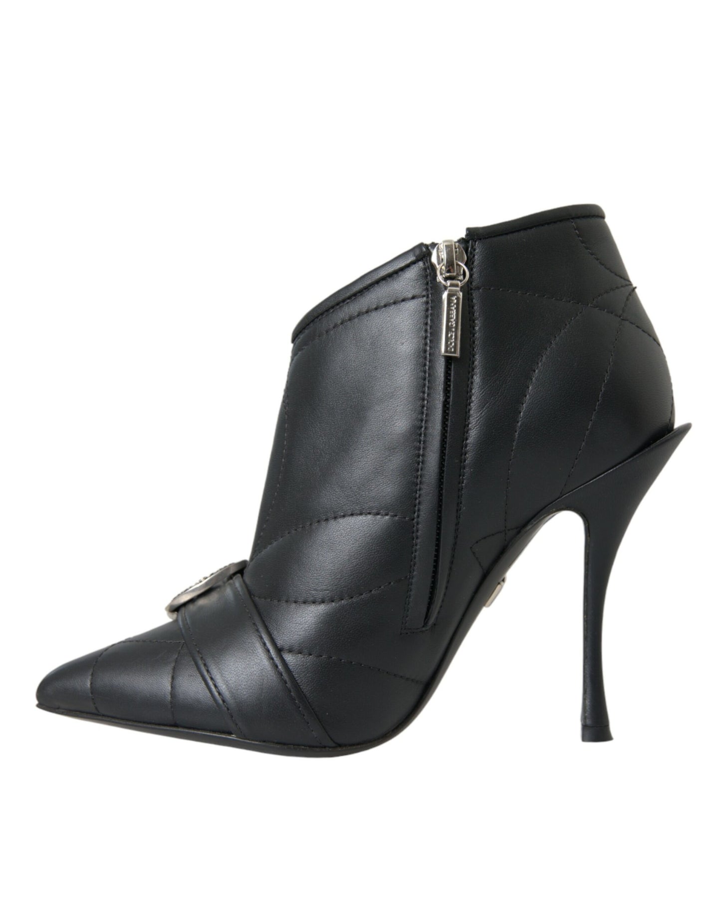Bottes matelassées Dolce & Gabbana noires à boucle Devotion