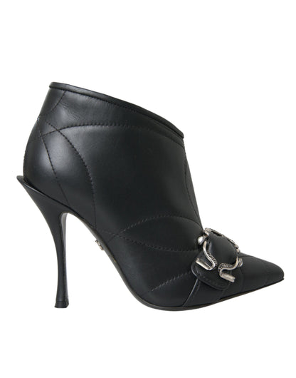 Bottes matelassées Dolce & Gabbana noires à boucle Devotion