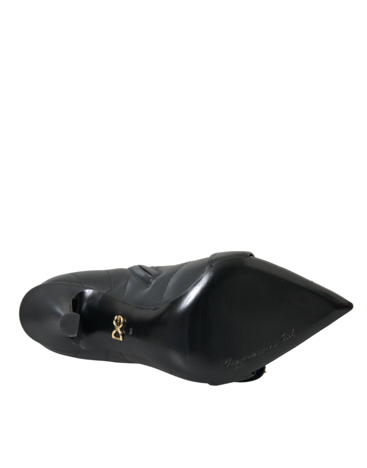 Bottes matelassées Dolce & Gabbana noires à boucle Devotion