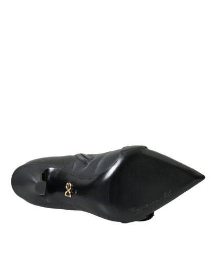Bottes matelassées Dolce & Gabbana noires à boucle Devotion