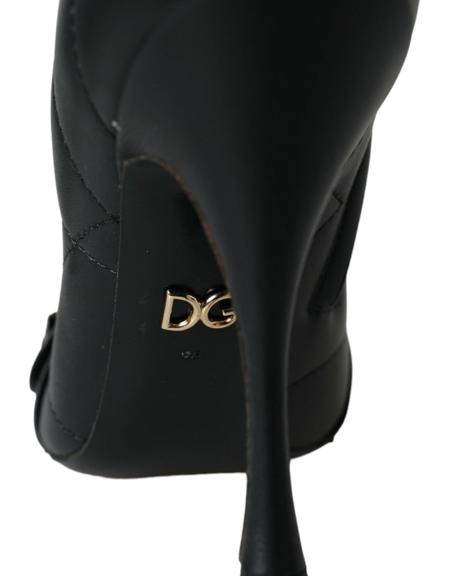Bottes matelassées Dolce & Gabbana noires à boucle Devotion