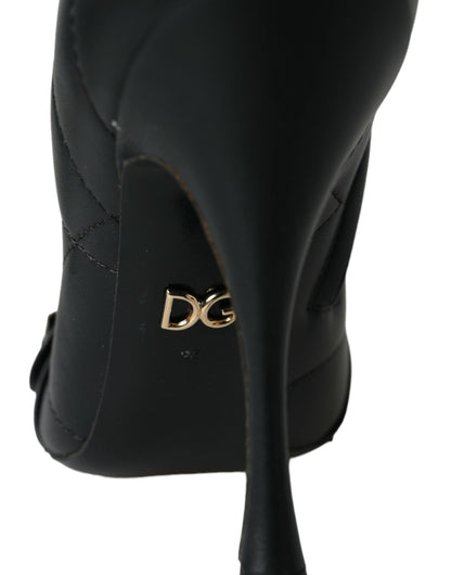 Bottes matelassées Dolce & Gabbana noires à boucle Devotion