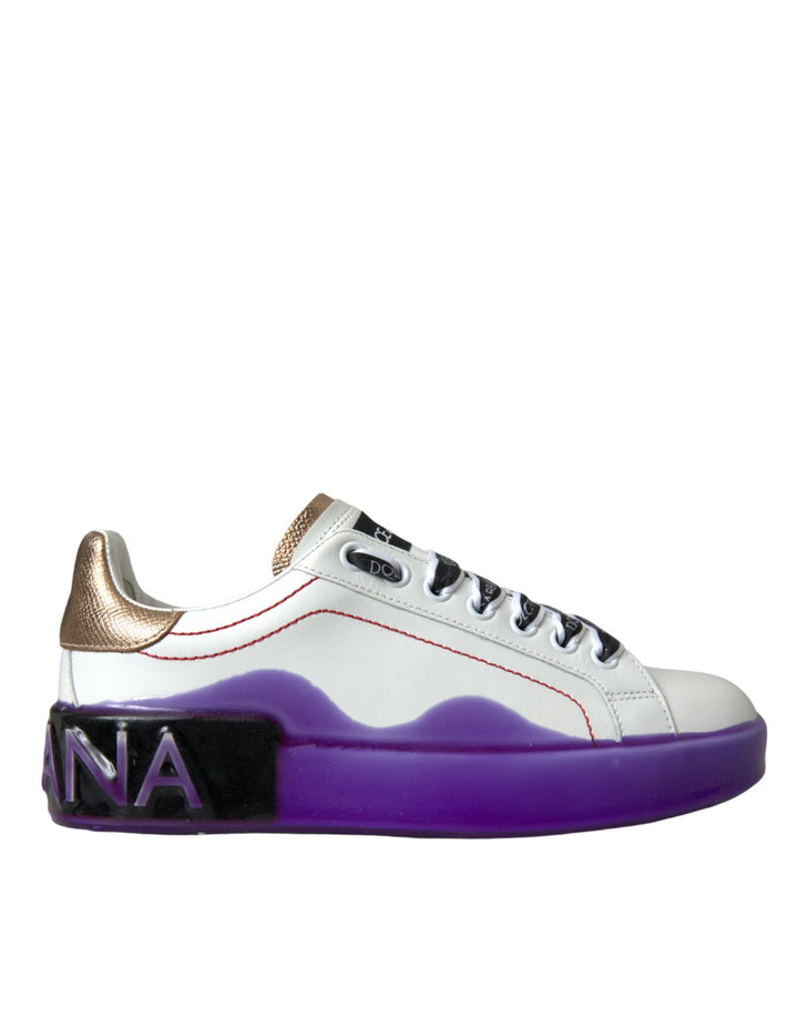 Zapatillas Bajas de Piel Blanca Portofino Dolce & Gabbana