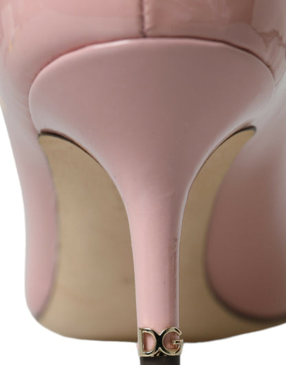 Zapatos de tacón de charol rosa claro Dolce & Gabbana