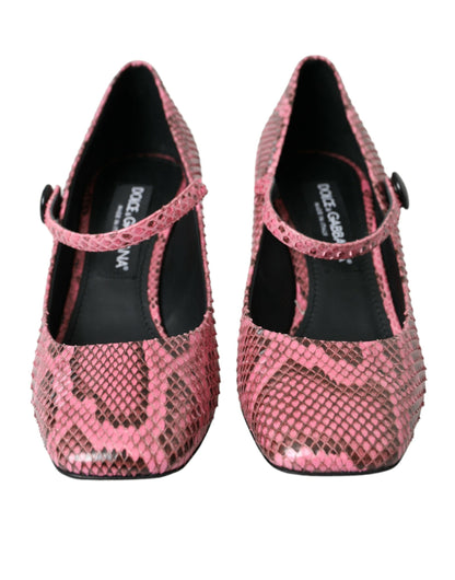 Chaussures à talons Mary Jane Dolce & Gabbana en cuir de python rose