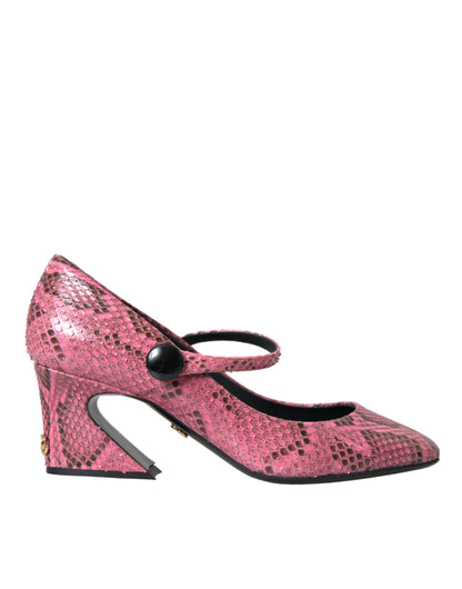 Chaussures à talons Mary Jane Dolce & Gabbana en cuir de python rose