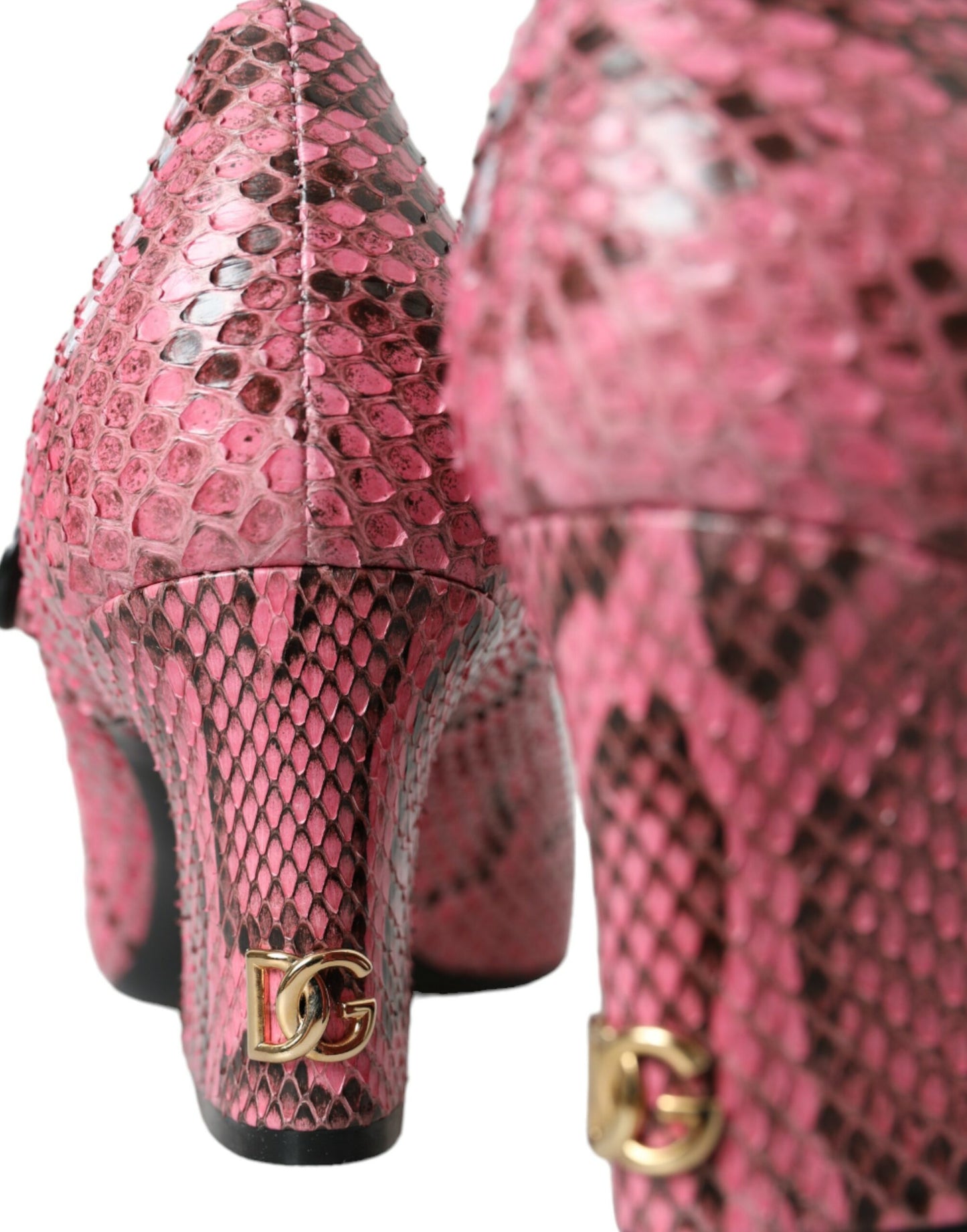 Chaussures à talons Mary Jane Dolce & Gabbana en cuir de python rose