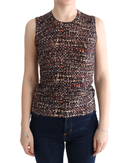 Haut en maille à imprimé multicolore en laine Dolce & Gabbana