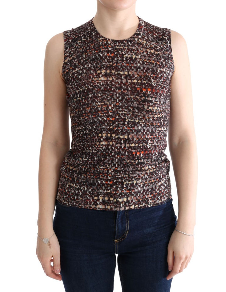 Camiseta de Lana de Punto Estampada Multicolor Dolce & Gabbana