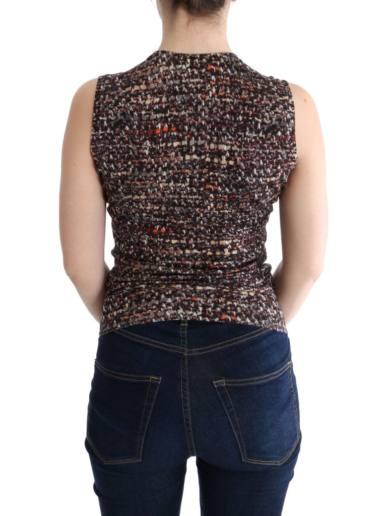 Haut en maille à imprimé multicolore en laine Dolce & Gabbana