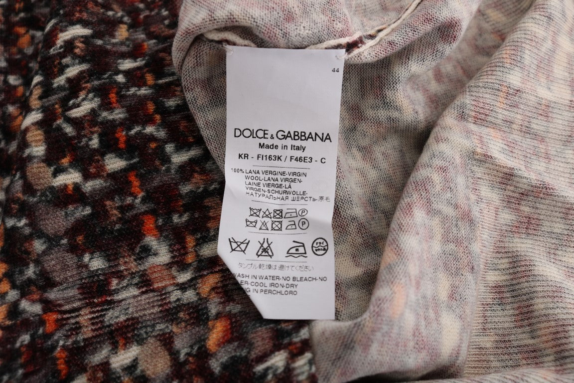 Haut en maille à imprimé multicolore en laine Dolce & Gabbana
