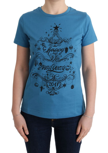 T-shirt en coton bleu à motif Dolce & Gabbana 2017
