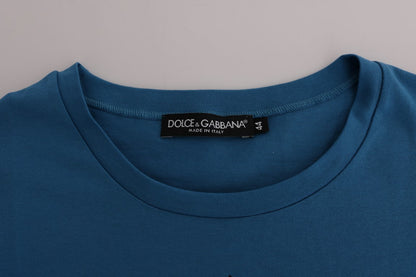 T-shirt en coton bleu à motif Dolce & Gabbana 2017