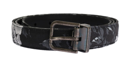 Ceinture Dolce & Gabbana en lin et cuir de caïman noire
