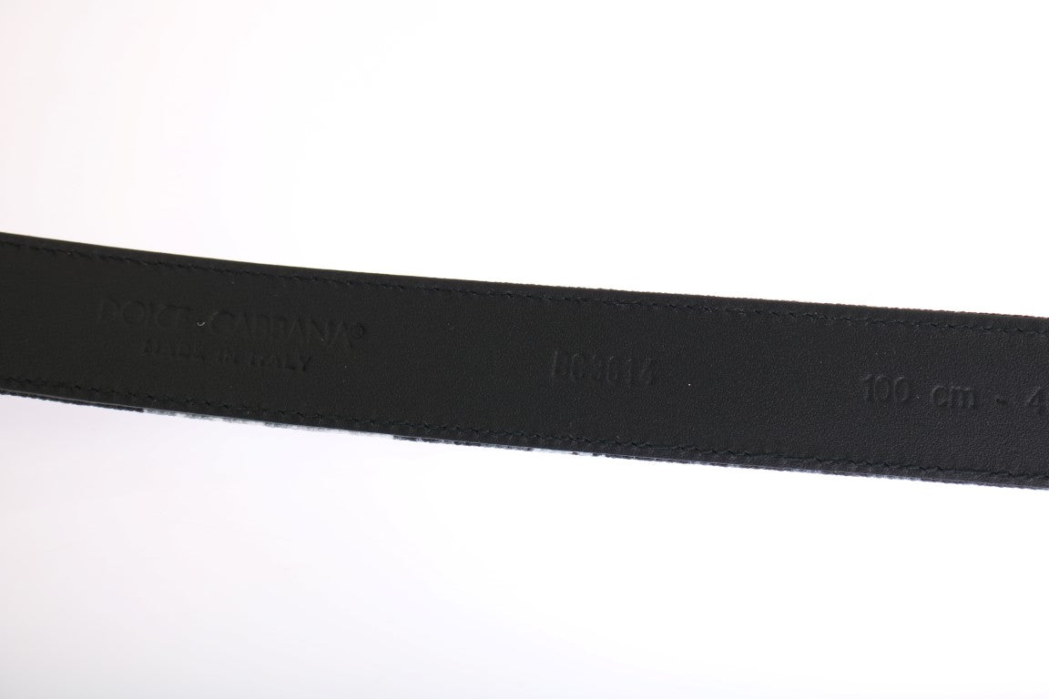 Ceinture Dolce & Gabbana en lin et cuir de caïman noire