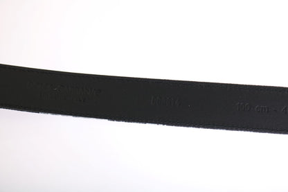Ceinture Dolce & Gabbana en lin et cuir de caïman noire