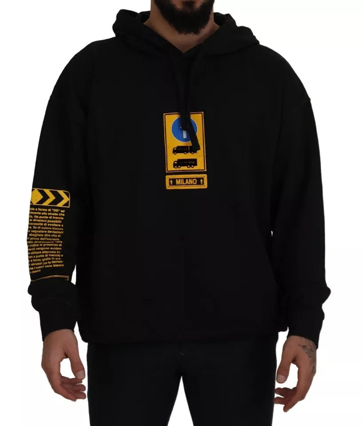 Sudadera con capucha y logo de algodón negro de Dolce & Gabbana