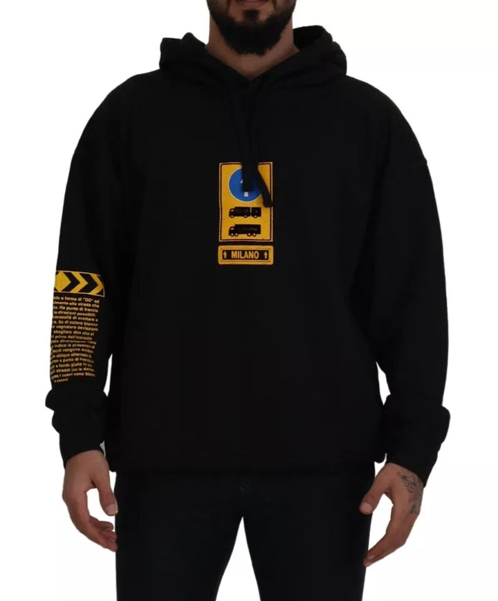 Sudadera con capucha y logo de algodón negro de Dolce & Gabbana