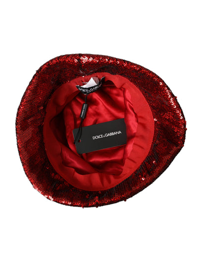 Bob en nylon à sequins rouge Dolce & Gabbana Homme