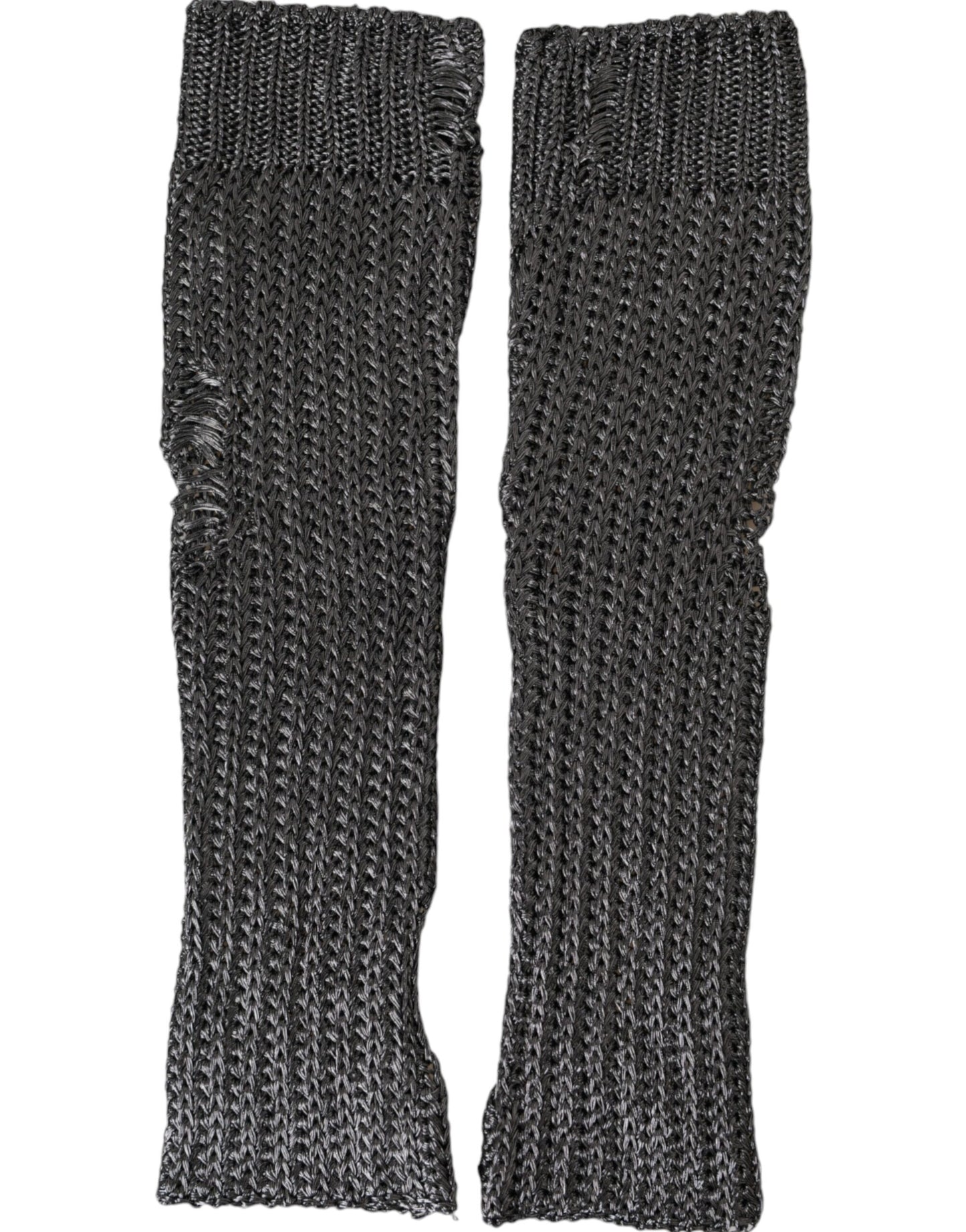 Gants sans doigts tricotés en viscose gris Dolce & Gabbana