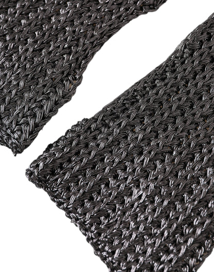 Gants sans doigts tricotés en viscose gris Dolce & Gabbana