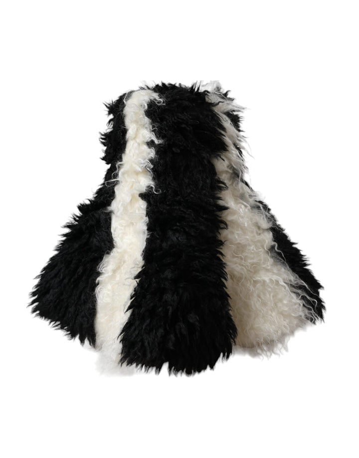 Gorro estilo pescador Dolce & Gabbana a rayas blancas y negras de pelo de mohair
