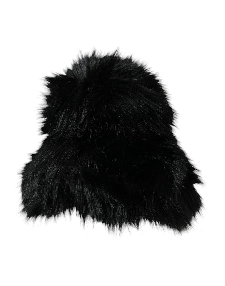 Sombrero de pescador de piel sintética negra para mujer Dolce & Gabbana