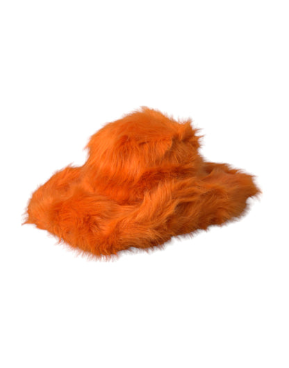 Gorro fedora de poliéster de piel sintética naranja Dolce & Gabbana