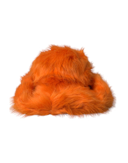 Gorro fedora de poliéster de piel sintética naranja Dolce & Gabbana